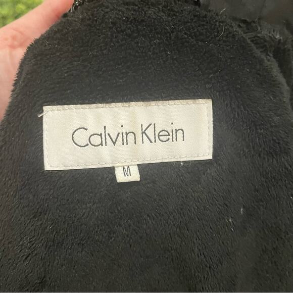 Calvin Klein FLAWED Black Down Filled Quilted Puffer‎ Coat Jacket Women’s Medium - Picture 2 of 9